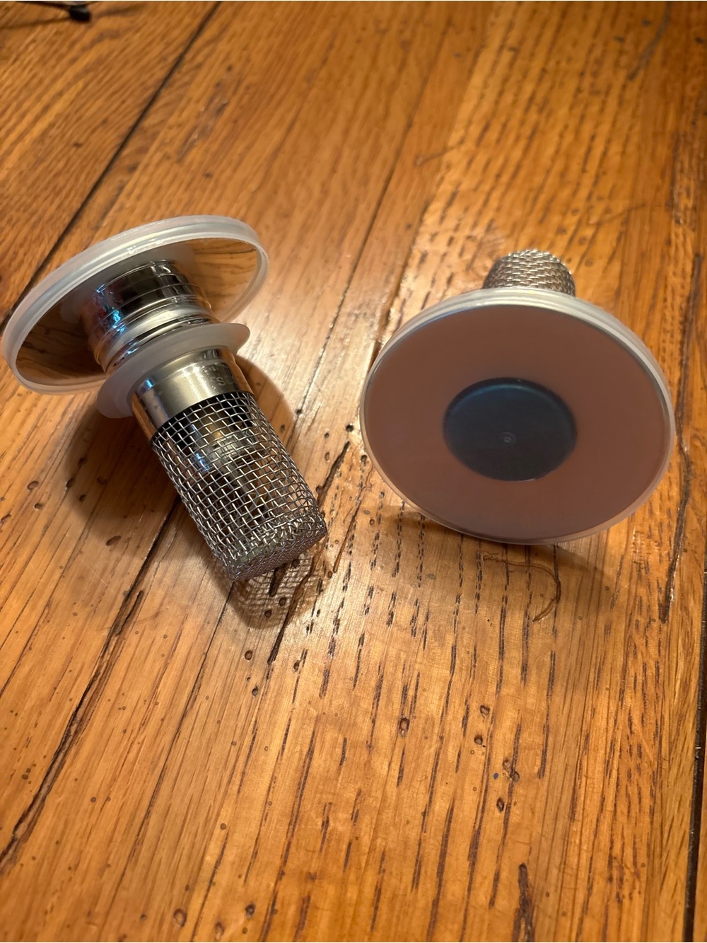 Stainless Steel Mesh Sink Strainer with White Cap - Pack of 2